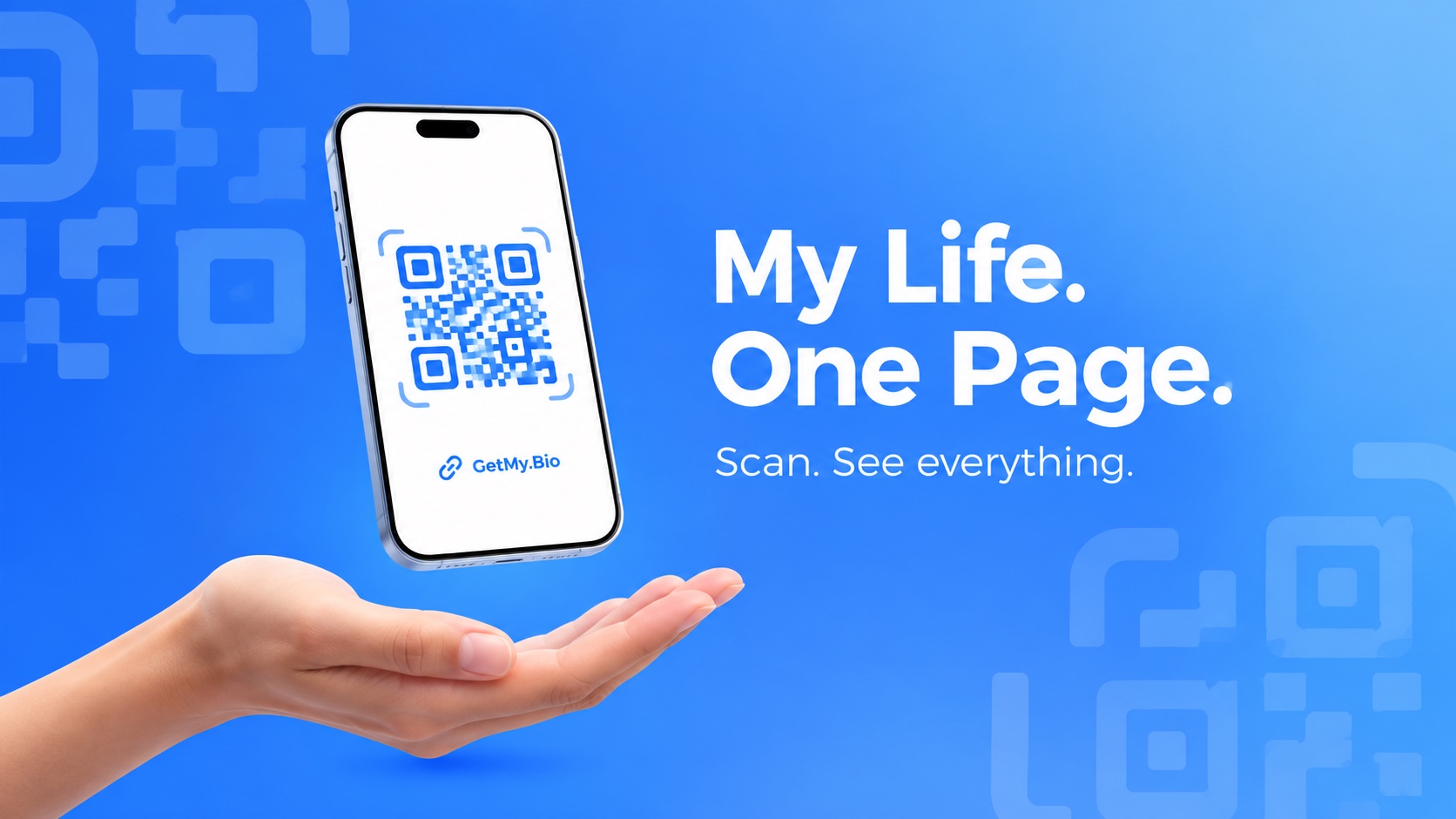 My Life. One Page. Scan the QR — meetings, socials, music, travel, wallets, all on one link.